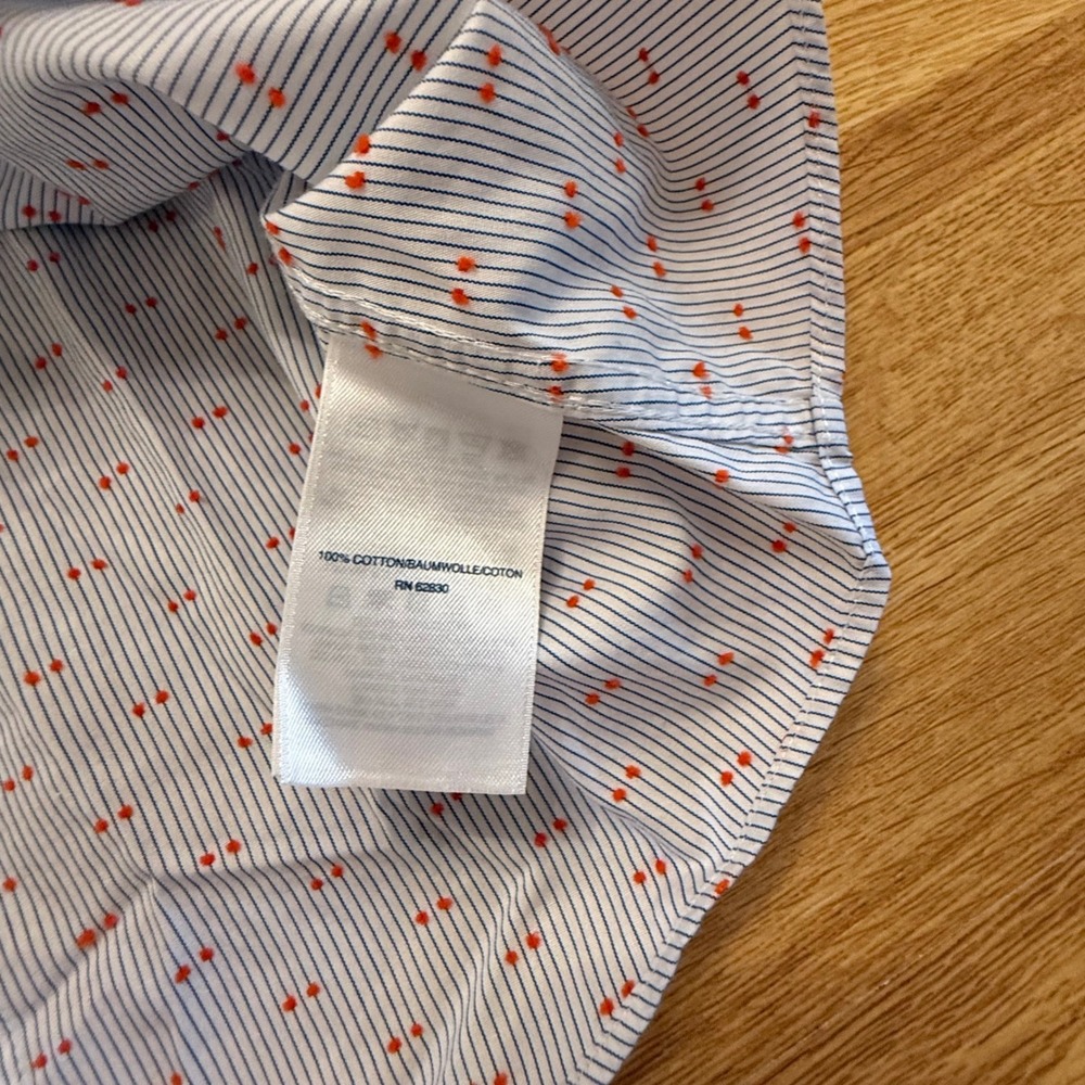 Lands' End Men's 18 Supima Cotton Dress Shirt Embroidered Dot Long Sleeve‎ - Picture 4 of 5
